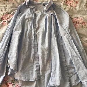 baby blue button up shirt